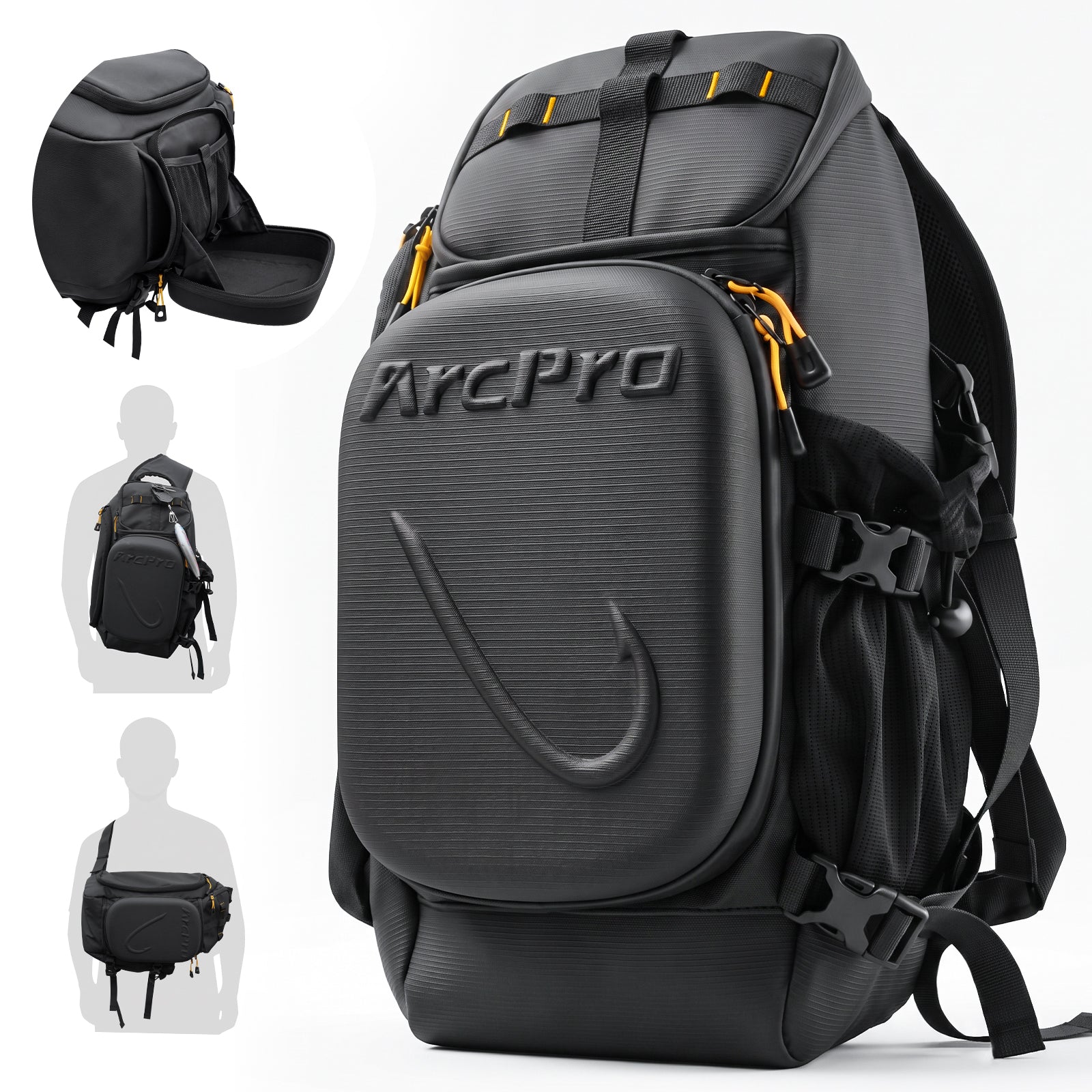 ARCPRO EVA Hardshell Fishing Sling Pack with Foldable Work Station – ArcPro Fishing