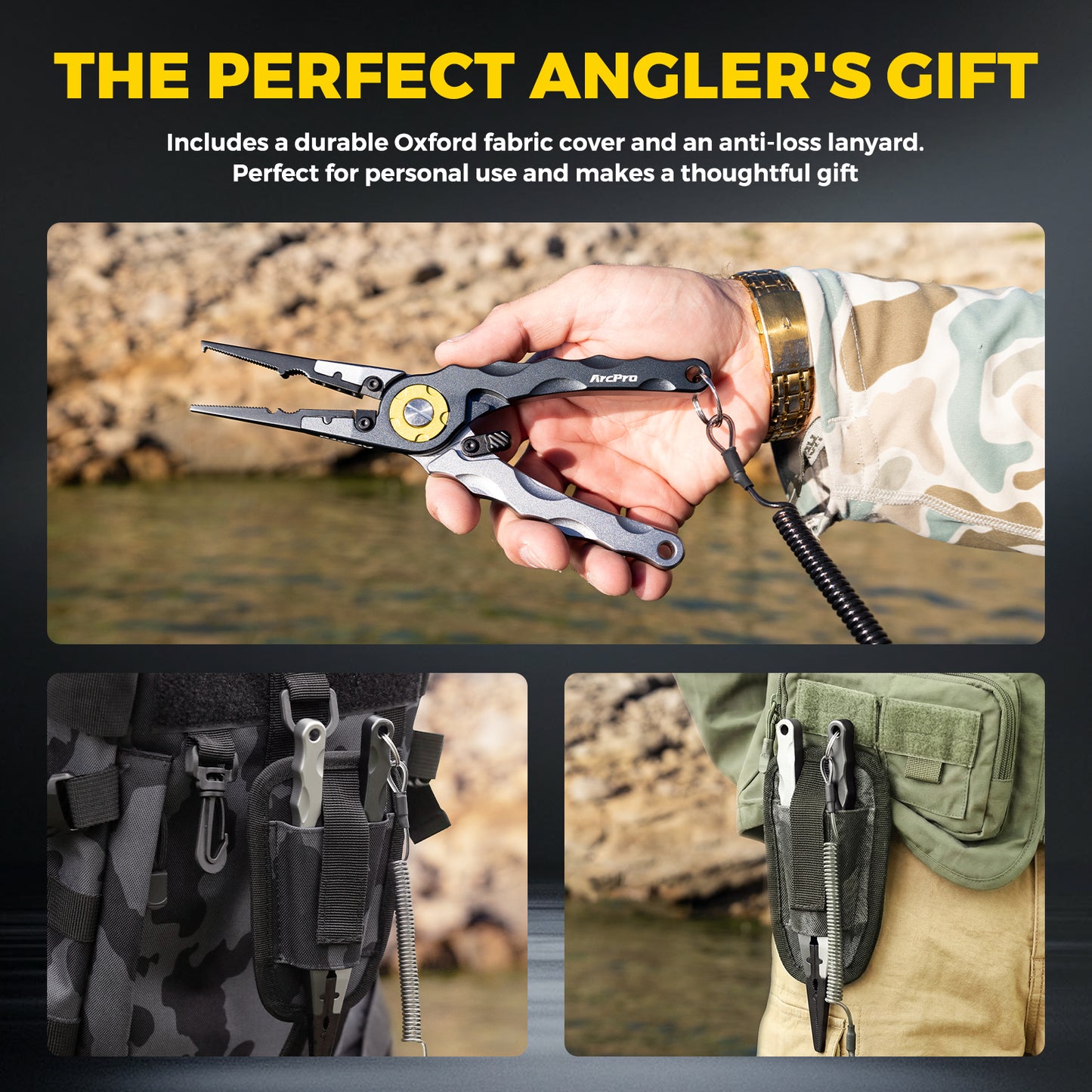 ARCPRO Aluminum alloy lure pliers Saltwater Fishing Pliers, split ring pliers for fishing
