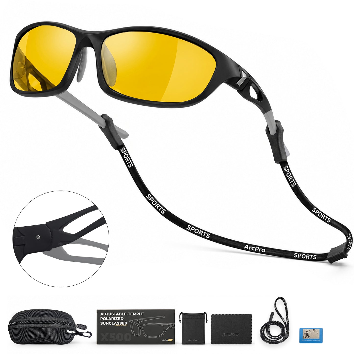 ARCPRO Adjustable Polarized Sports Sunglasses Fishing glasses