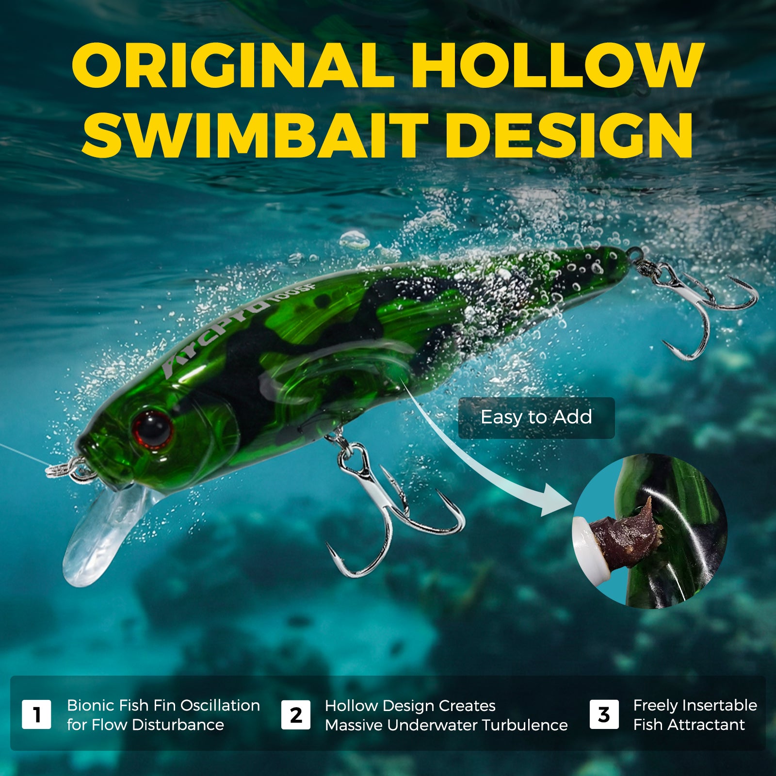 ArcPro Topwater Fishing Lures -Hard Swimbait,Floating Lure with Hollow – ArcPro Fishing