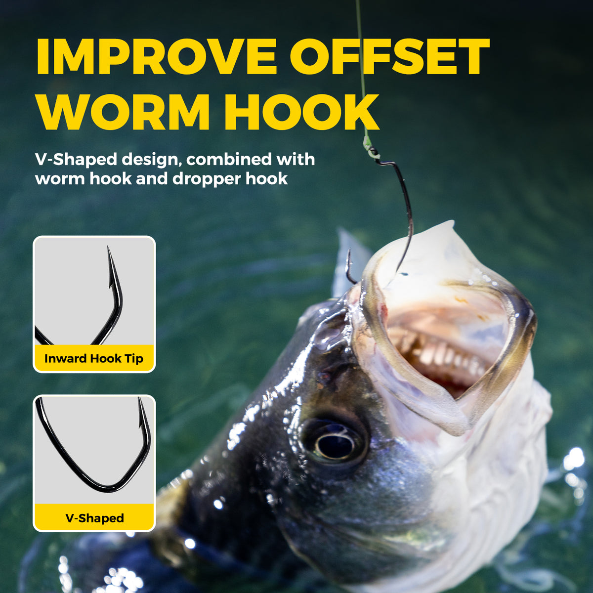 ArcPro Offset EWG Worm Hooks, 50/100-Pack