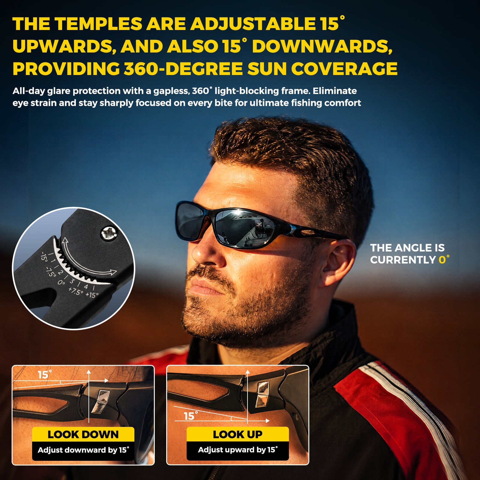 ARCPRO Adjustable Polarized Sports Sunglasses Fishing glasses