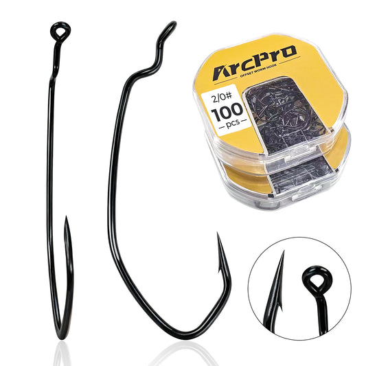 ArcPro Improve Offset EWG Worm Hooks 4-2/0# 50/100pcs