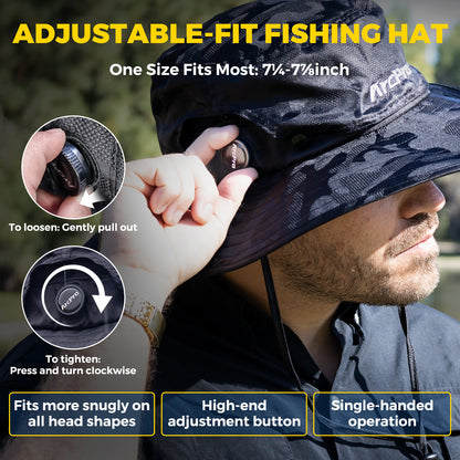 ARCPRO 2-in-1 Waterproof Fishing Hat with Removable Top, Breathable Sun Mesh Hat