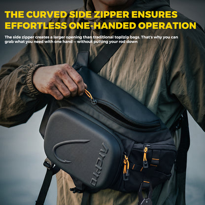 ARCPRO EVA Hardshell Fishing Sling Pack with Foldable Work Station