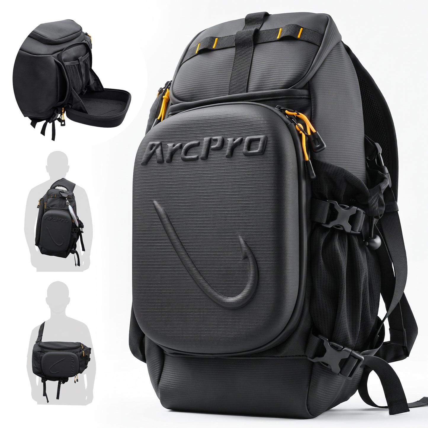 ARCPRO EVA Hardshell Fishing Sling Pack with Foldable Work Station