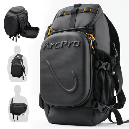 ARCPRO EVA Hardshell Fishing Sling Pack with Foldable Work Station