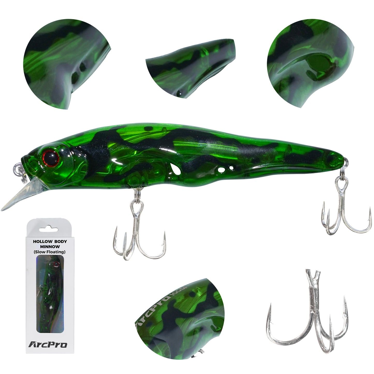 ArcPro Topwater Fishing Lures -Hard Swimbait,Floating Lure with Hollow Cavity