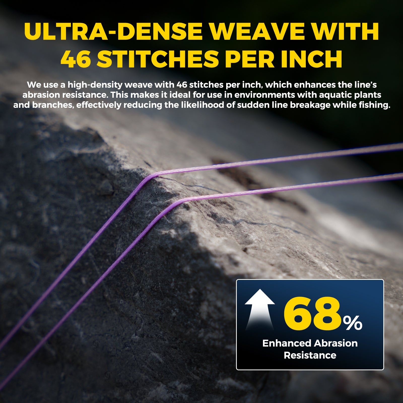 46-Strand High Density Braid Fishing-Braided Fishing Line with Recyclable Materials Spool