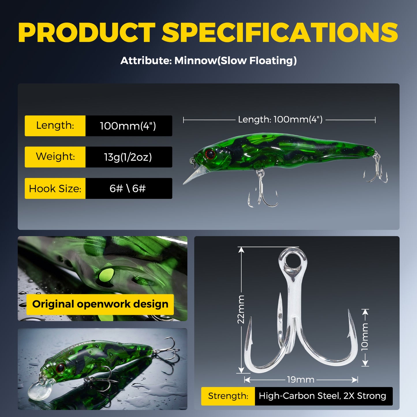 ArcPro Topwater Fishing Lures -Hard Swimbait,Floating Lure with Hollow Cavity