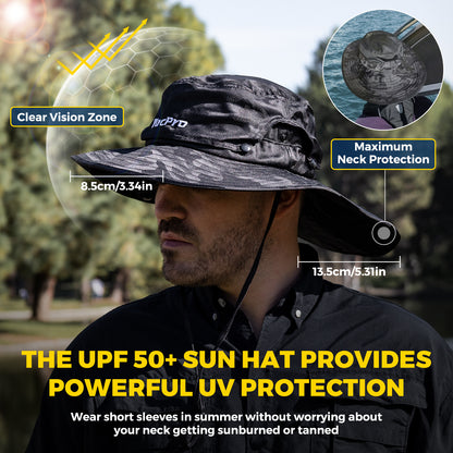 ARCPRO 2-in-1 Waterproof Fishing Hat with Removable Top, Breathable Sun Mesh Hat