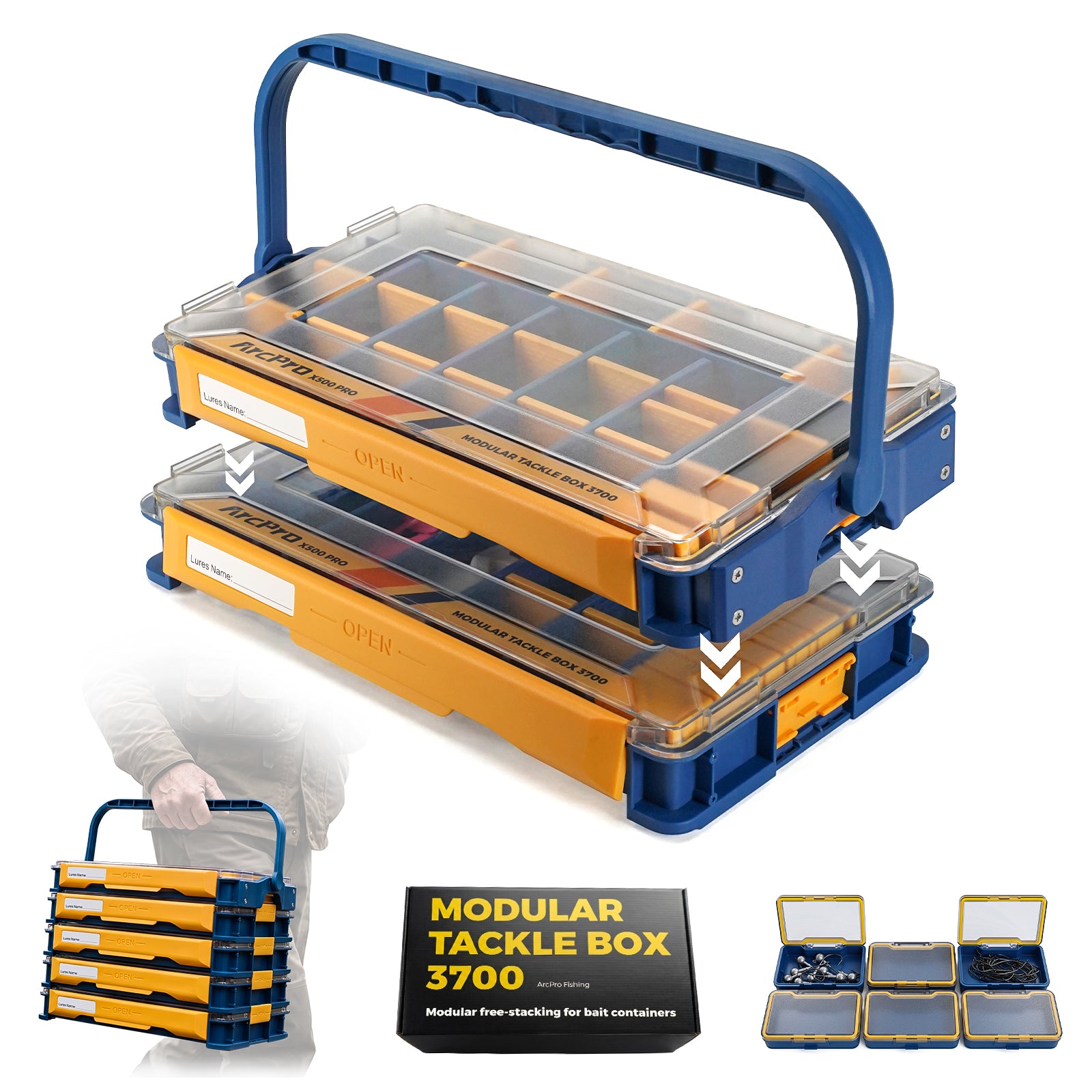 ArcPro 3700 Portable Fishing Tackle Box with Carry Handle