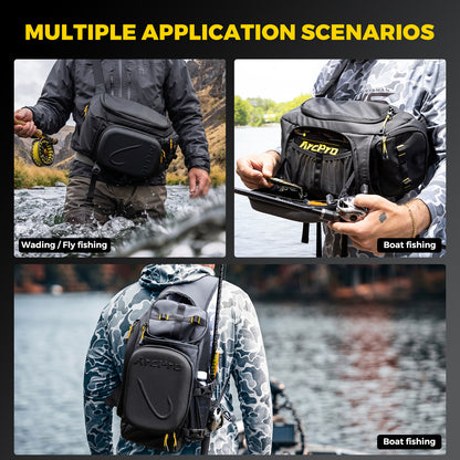 ARCPRO EVA Hardshell Fishing Sling Pack with Foldable Work Station