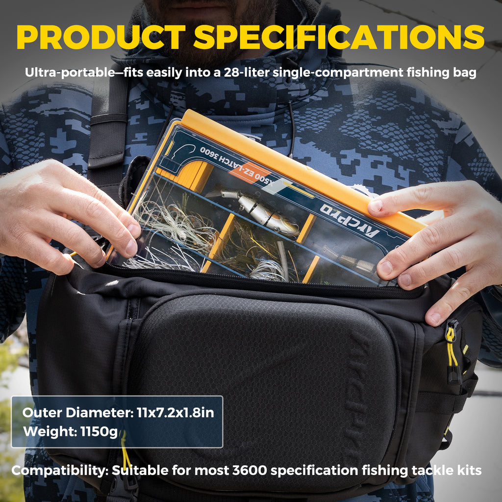 Arcpro 2 Pack 3600 Waterproof Fishing Tackle Box, Floating One-Hand Latch Bait Storage Case