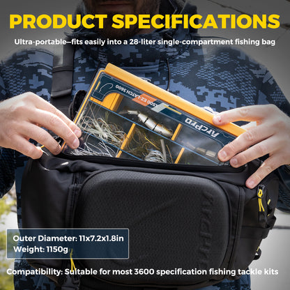 Arcpro 2 Pack 3600 Waterproof Fishing Tackle Box, Floating One-Hand Latch Bait Storage Case