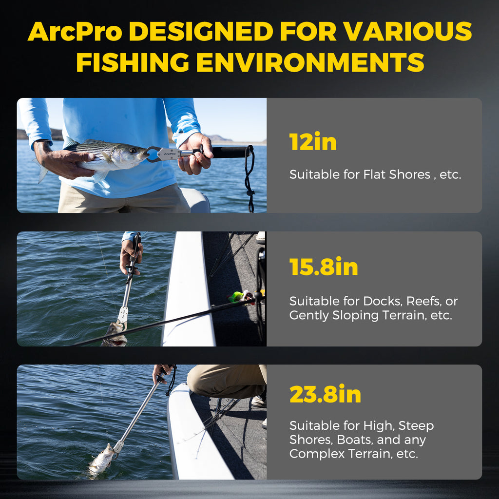 ArcPro 2-in-1 Fish Lip Gripper, Stainless Steel Fish Gripper with Scale