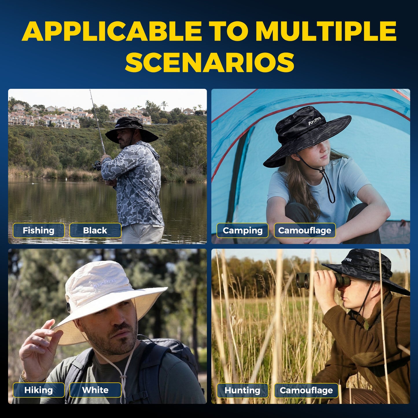 ARCPRO 2-in-1 Waterproof Fishing Hat with Removable Top, Breathable Sun Mesh Hat