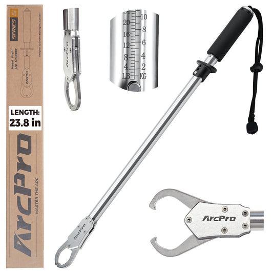 ArcPro 2-in-1 Fish Lip Gripper, Stainless Steel Fish Gripper with Scale