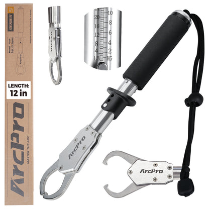 ArcPro 2-in-1 Fish Lip Gripper, Stainless Steel Fish Gripper with Scale