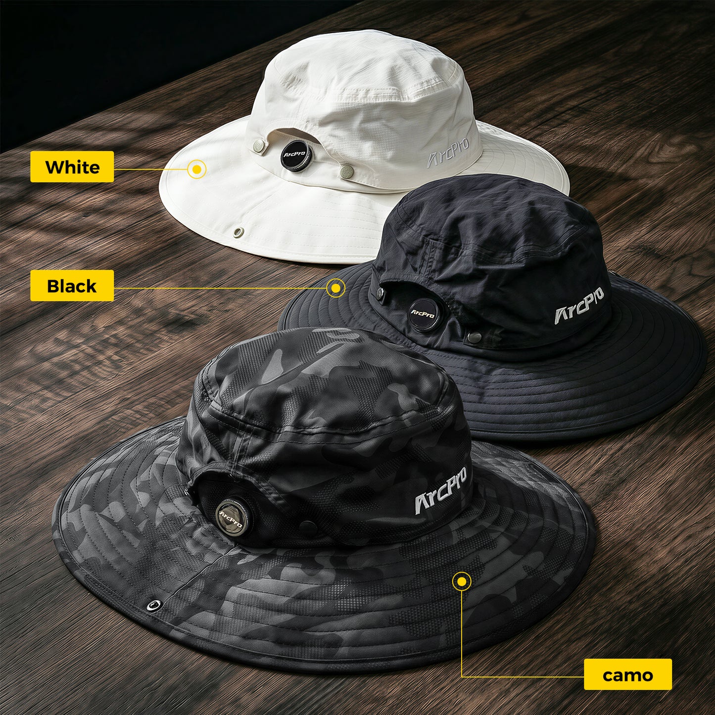 ARCPRO 2-in-1 Waterproof Fishing Hat with Removable Top, Breathable Sun Mesh Hat